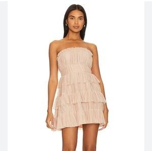 Lovers And Friends Barlow Strapless Mini Dress In Cream Size L